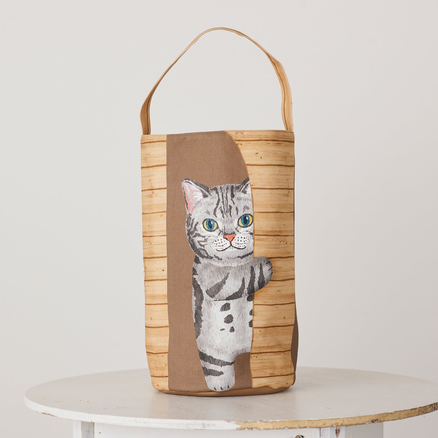HOME DECO hyokkori~壁からひょっこり猫たち~ パネル生地 綿100%シーチング