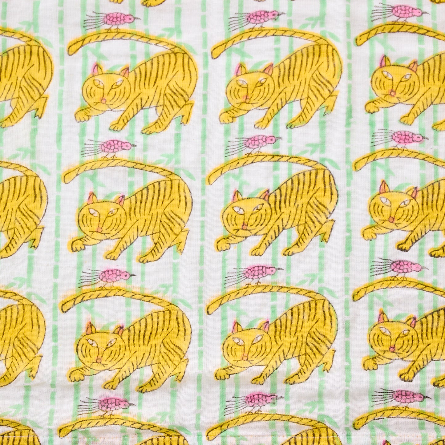 【Two Chapati】 ブロックプリント ガーゼハンカチ(小)