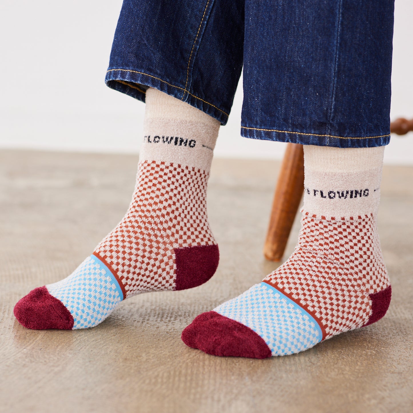 TRICOTÉ -MINI CHECKERED BICOLOUR SOCKS- ミニチェッカードバイカラーソックス