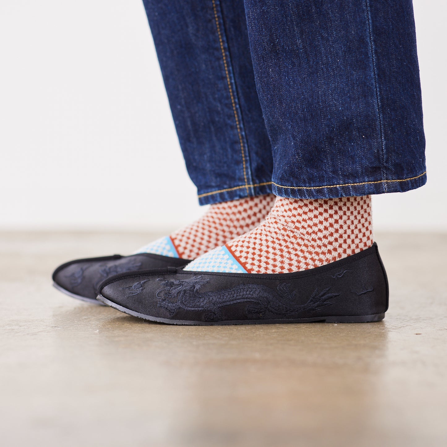TRICOTÉ -MINI CHECKERED BICOLOUR SOCKS- ミニチェッカードバイカラーソックス