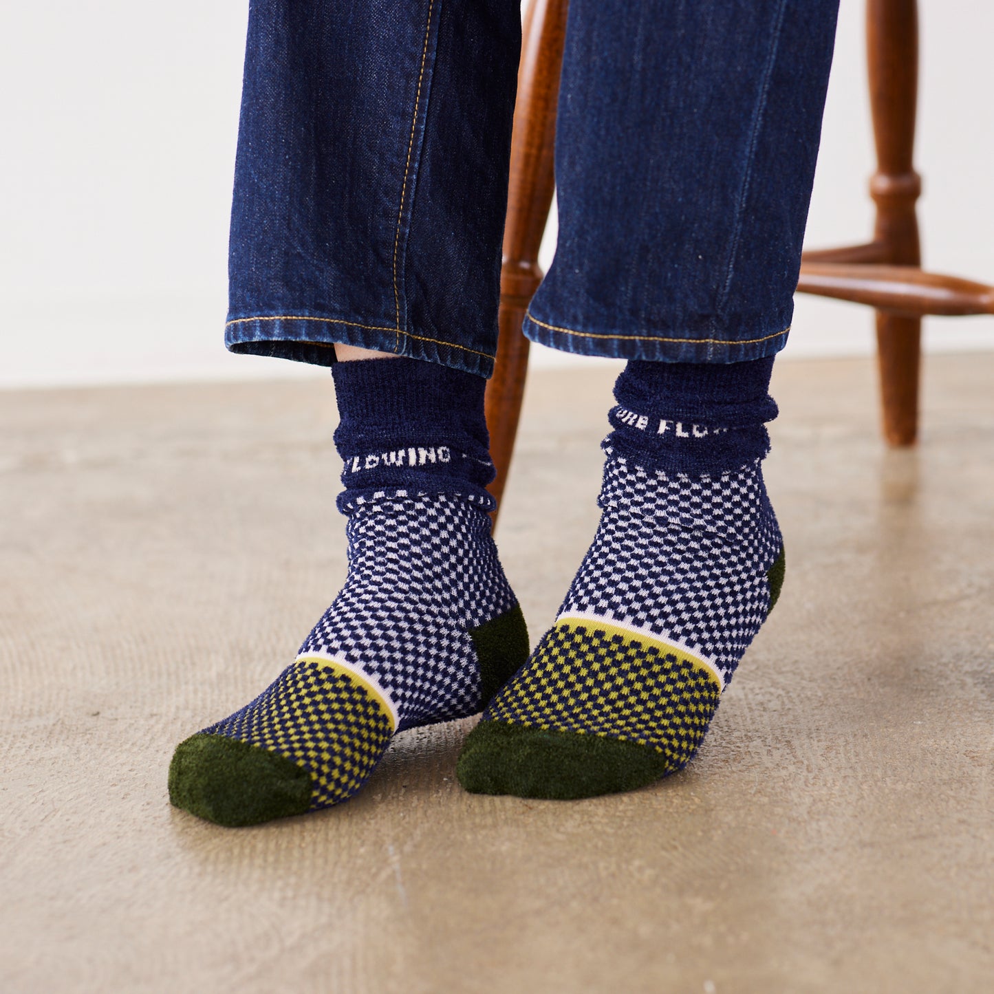 TRICOTÉ -MINI CHECKERED BICOLOUR SOCKS- ミニチェッカードバイカラーソックス