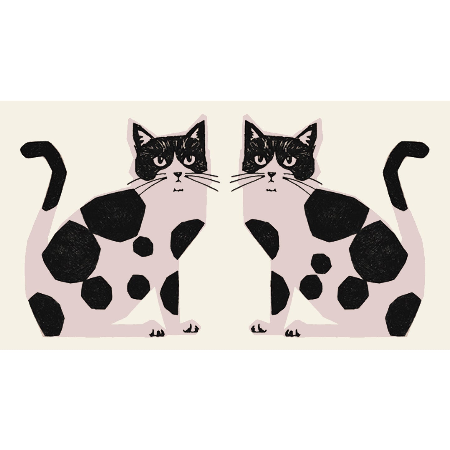 【予約販売】echino/エチノ TWO CAT ~パネル生地 綿麻キャンバス~ NekoNoe K from 30 SEWINGPINS - cocca