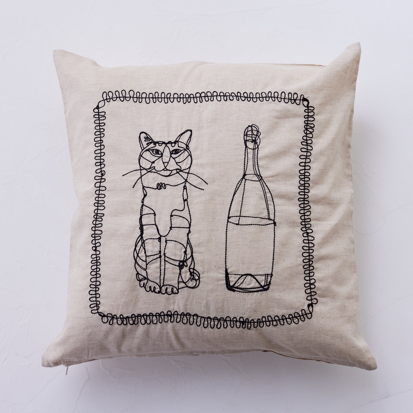 【+HAyU fabric】- Cushion Cover - クッションカバー ~Nyampagne~ コットンリネン