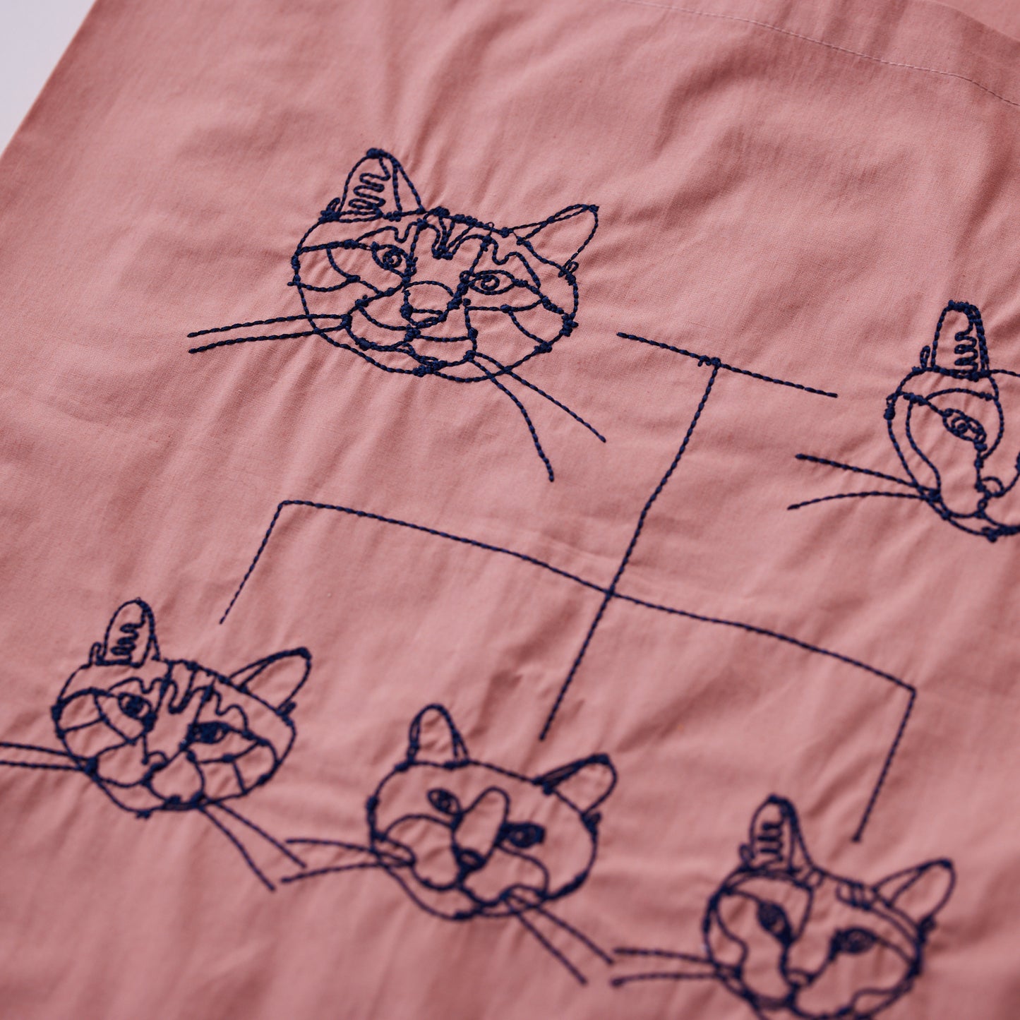 【+HAyU fabric】-Twin Tote bags- トートバッグ ~ニャンコ家系図~