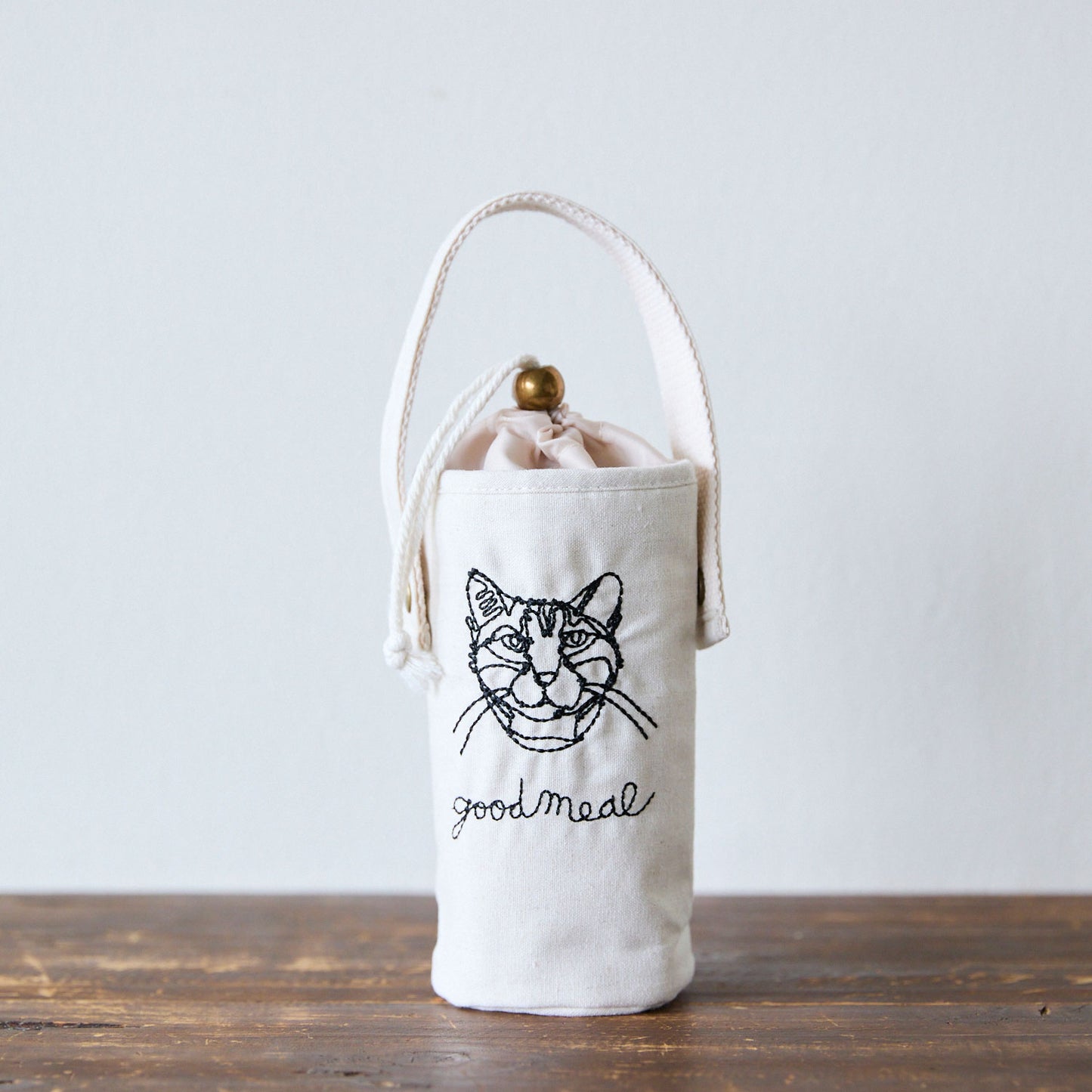【+HAyU fabric】-kitchen fabrics- 刺繍ボトルケース