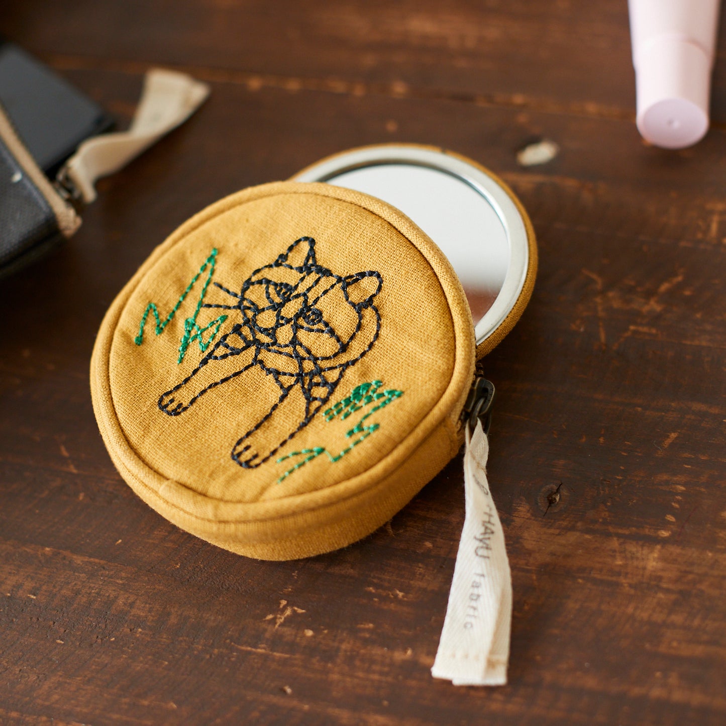 【+HAyU fabric】 -stationery & goods- コンパクトミラー