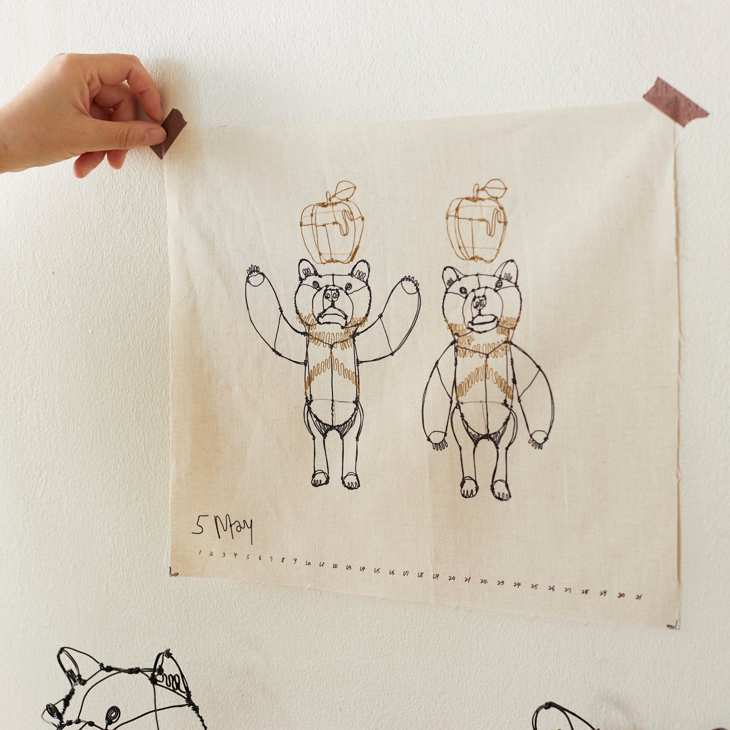 【cocca限定商品】+HAyU fabric ~カレンダーパネル~ 綿麻キャンバス