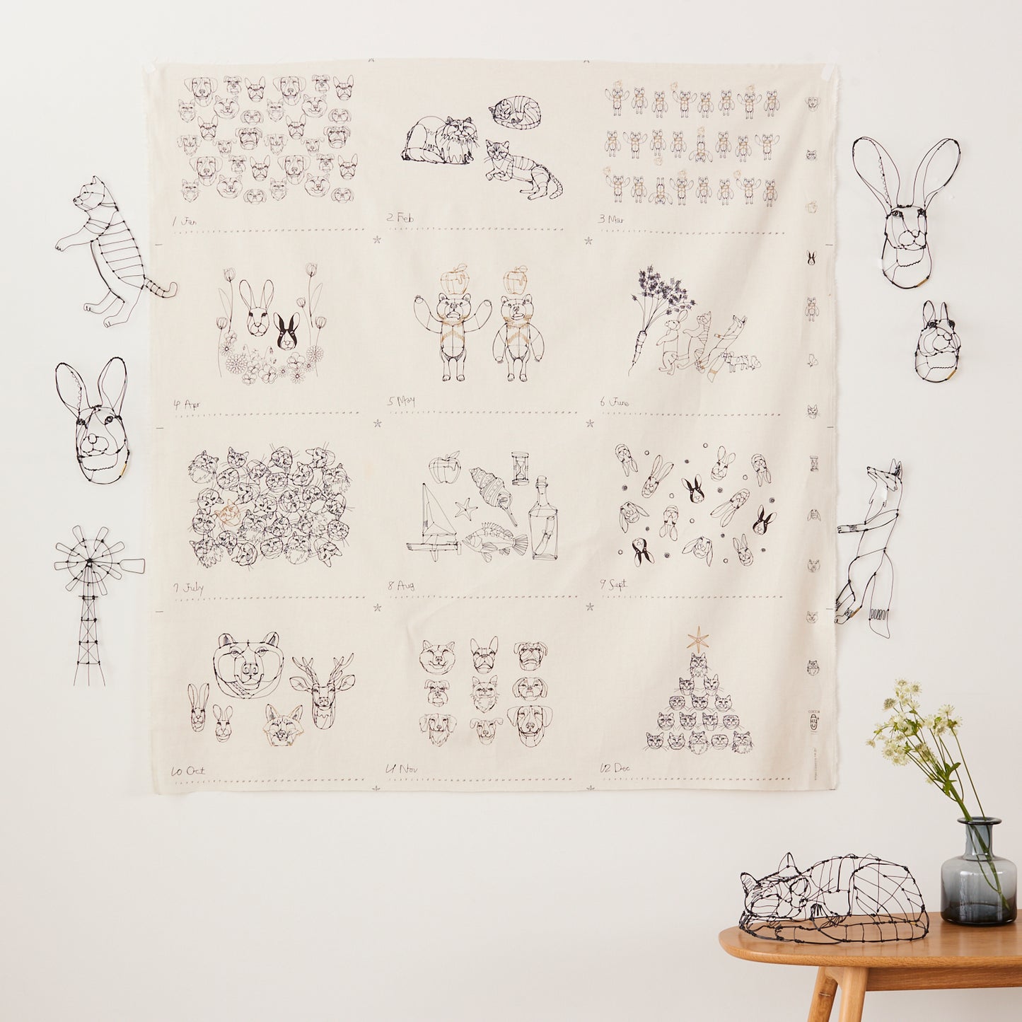 【cocca限定商品】+HAyU fabric ~カレンダーパネル~ 綿麻キャンバス