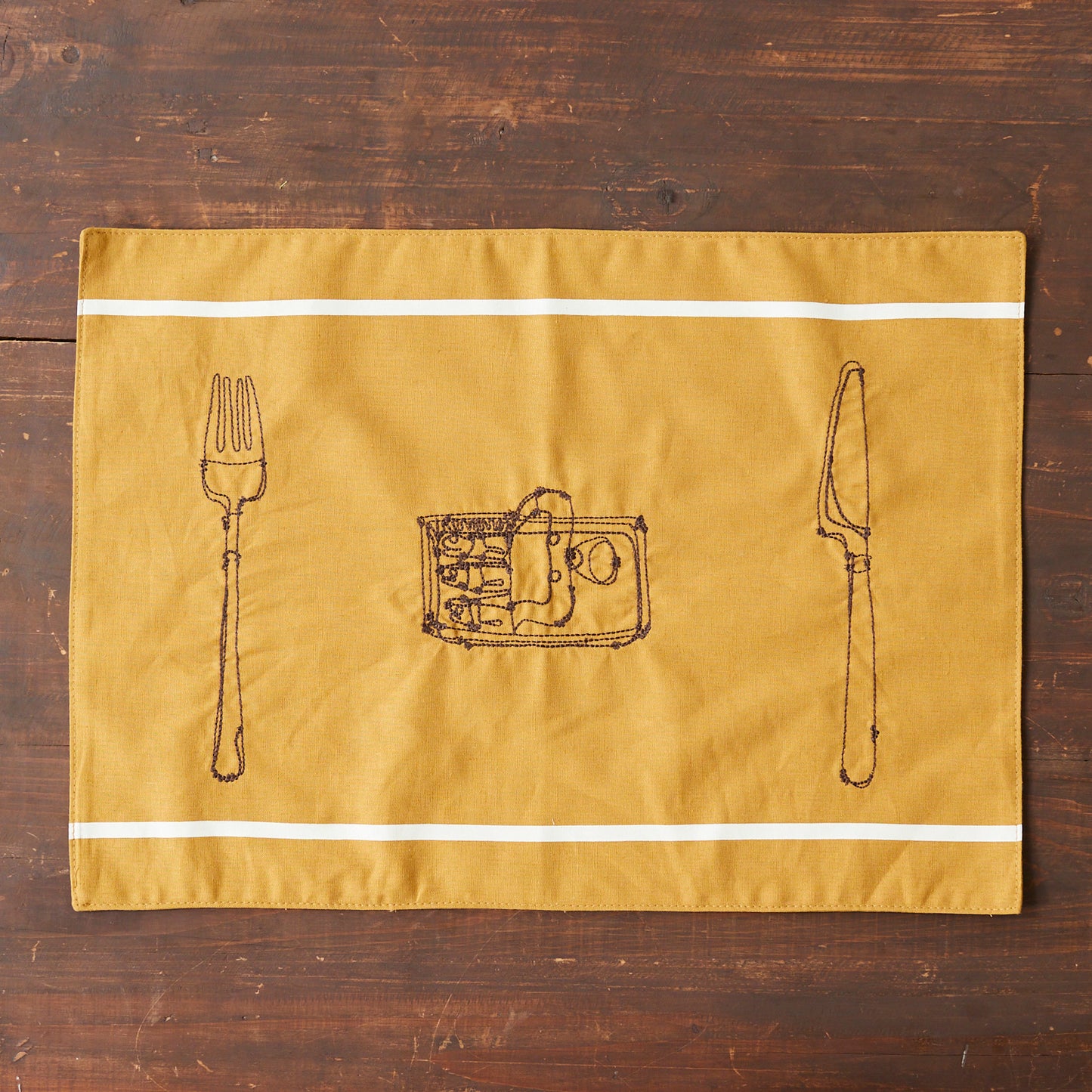 +HAyU fabric -kitchen fabrics- コットンリネン刺繍ランチョンマット