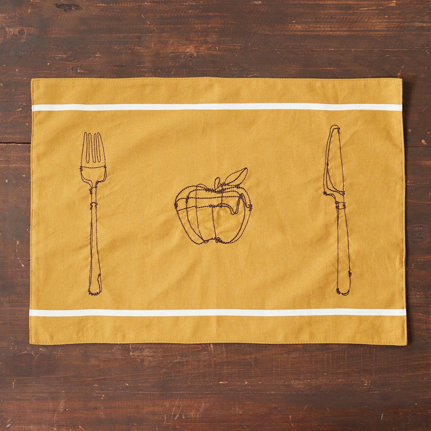 +HAyU fabric -kitchen fabrics- コットンリネン刺繍ランチョンマット
