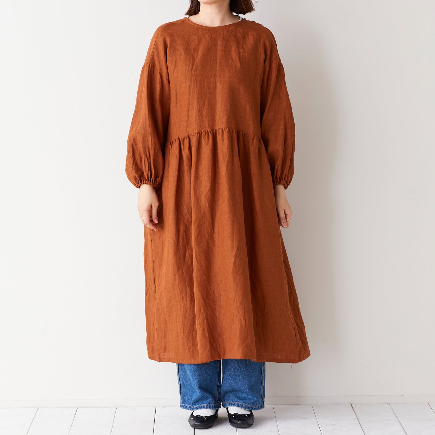 【cocca for】 毎日着たい、変化を楽しむ割烹着ワンピース ”リネン100%“