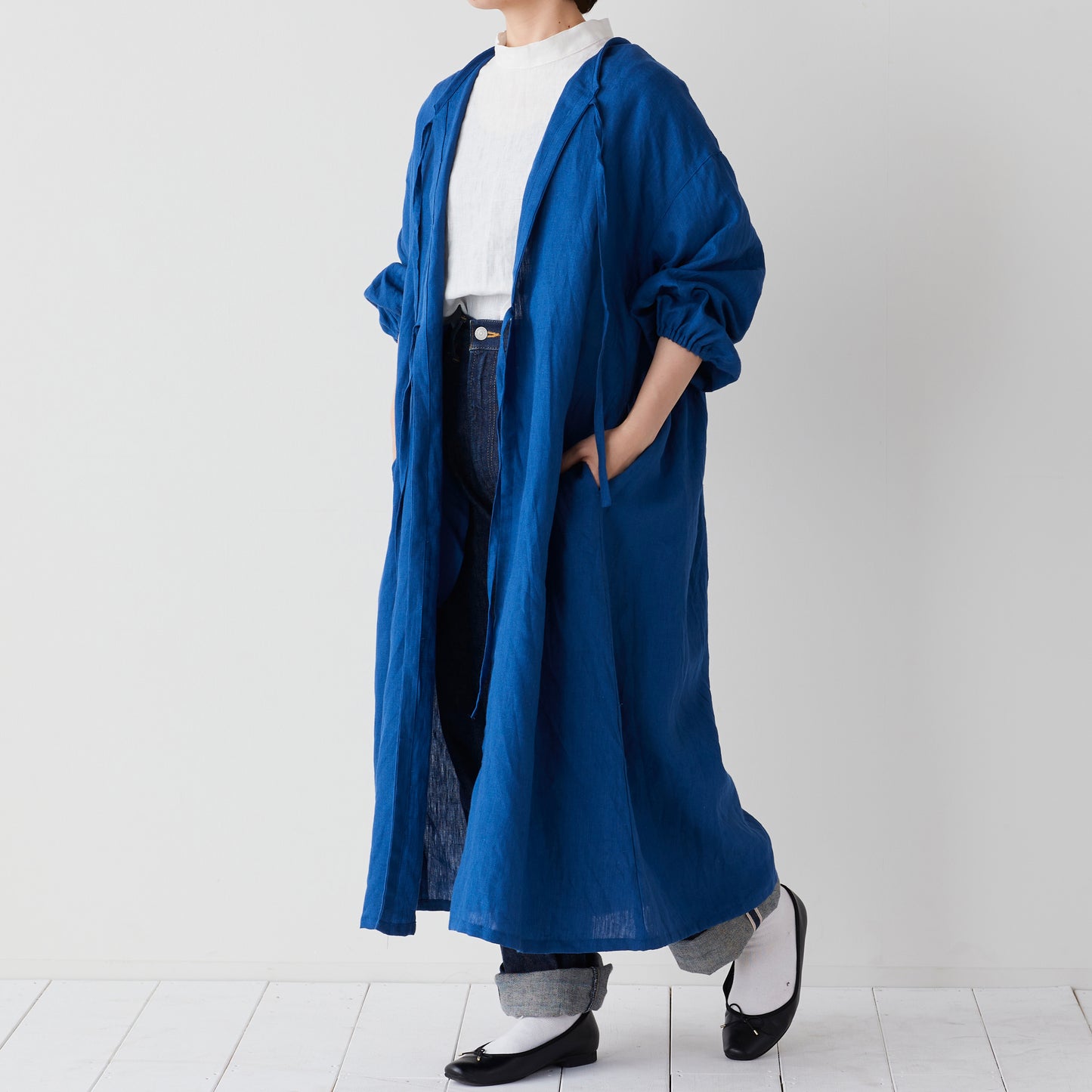 【cocca for】 毎日着たい、変化を楽しむ割烹着ワンピース ”リネン100%“