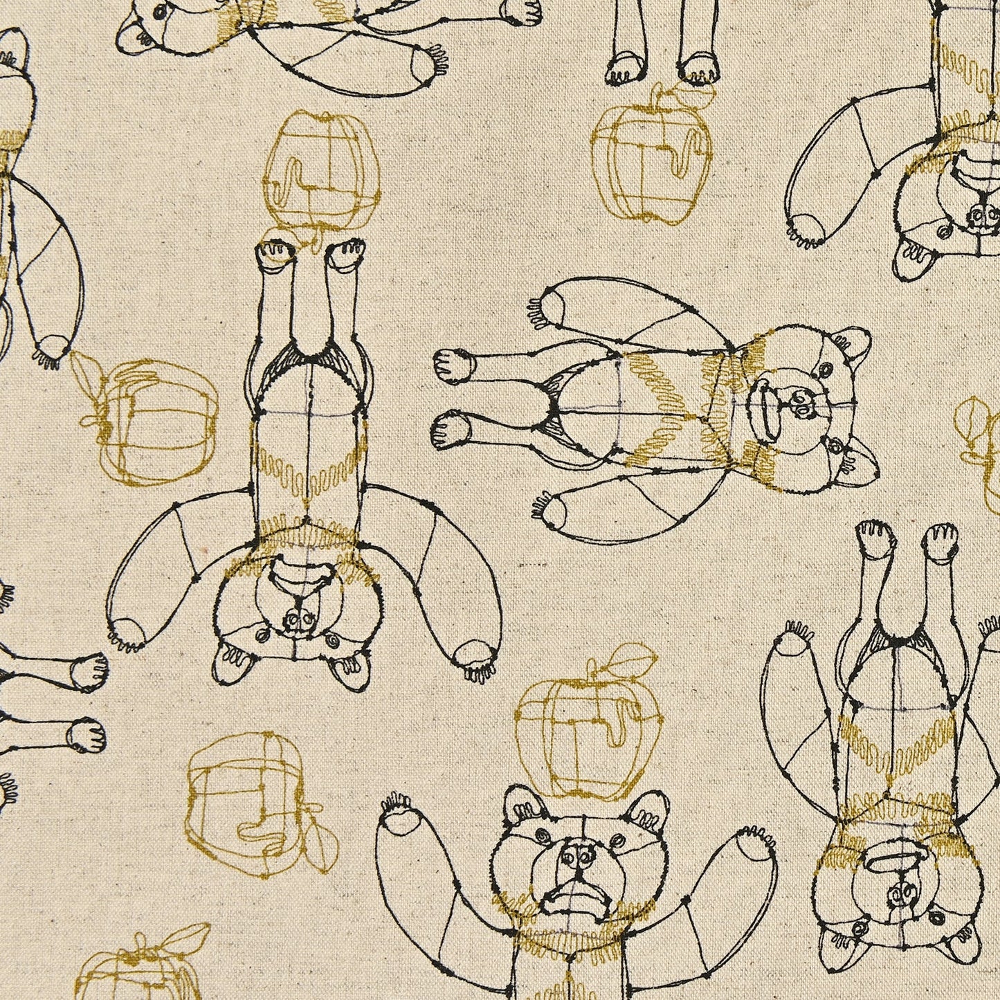 (無料サンプル)+HAyU fabric ~HAyU BEAR~ 綿麻キャンバス