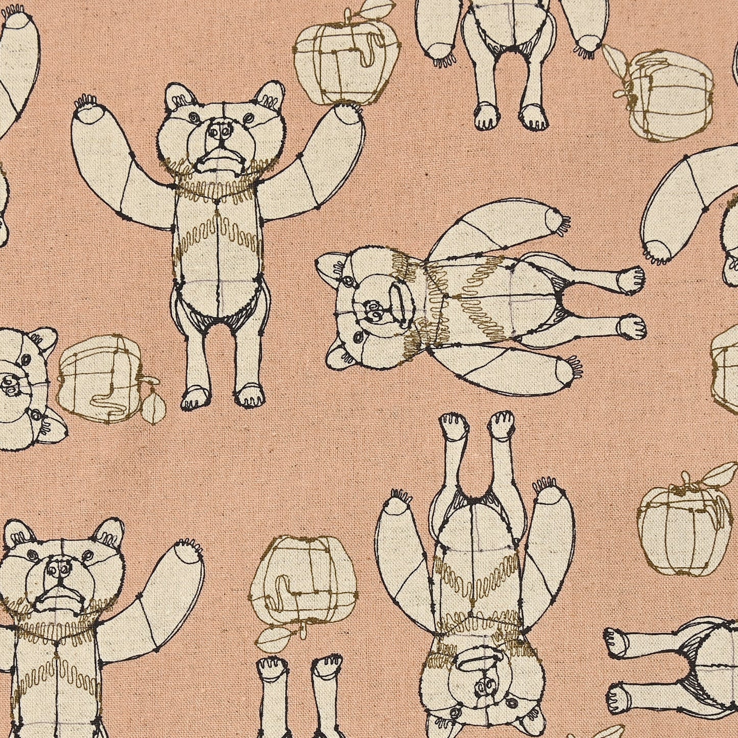 (無料サンプル)+HAyU fabric ~HAyU BEAR~ 綿麻キャンバス