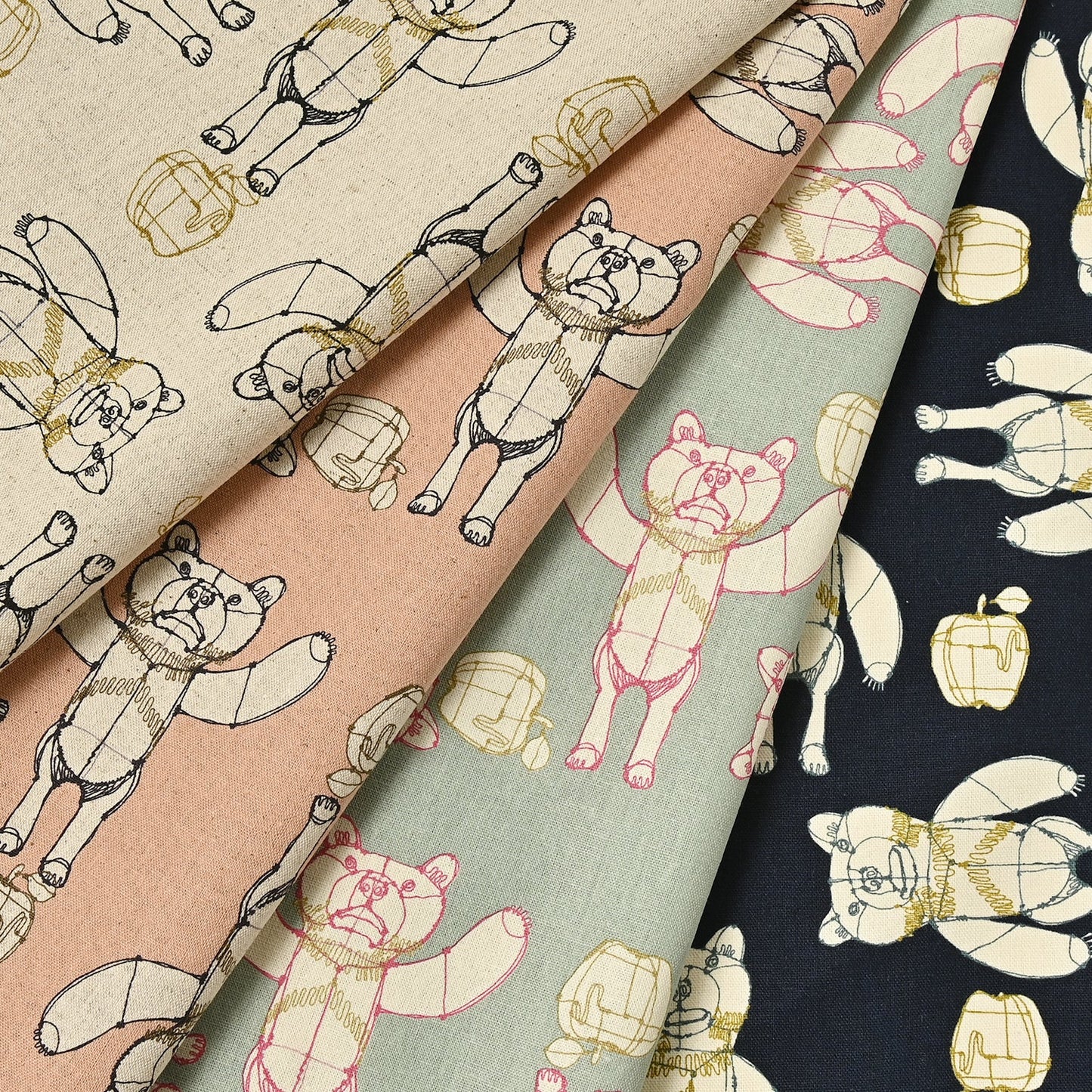 (無料サンプル)+HAyU fabric ~HAyU BEAR~ 綿麻キャンバス