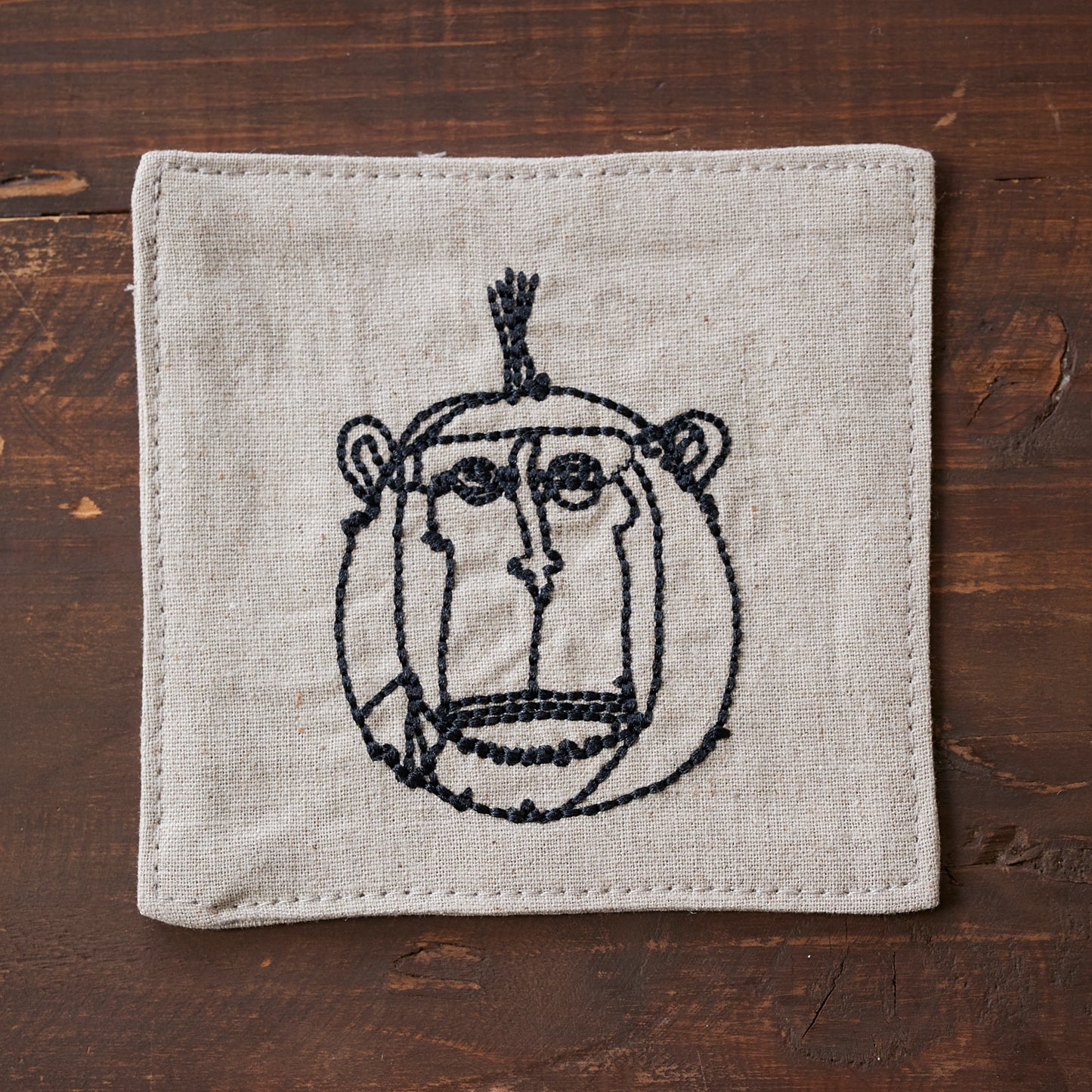 +HAyU fabric -kitchen fabrics- コットンリネン刺繍コースター