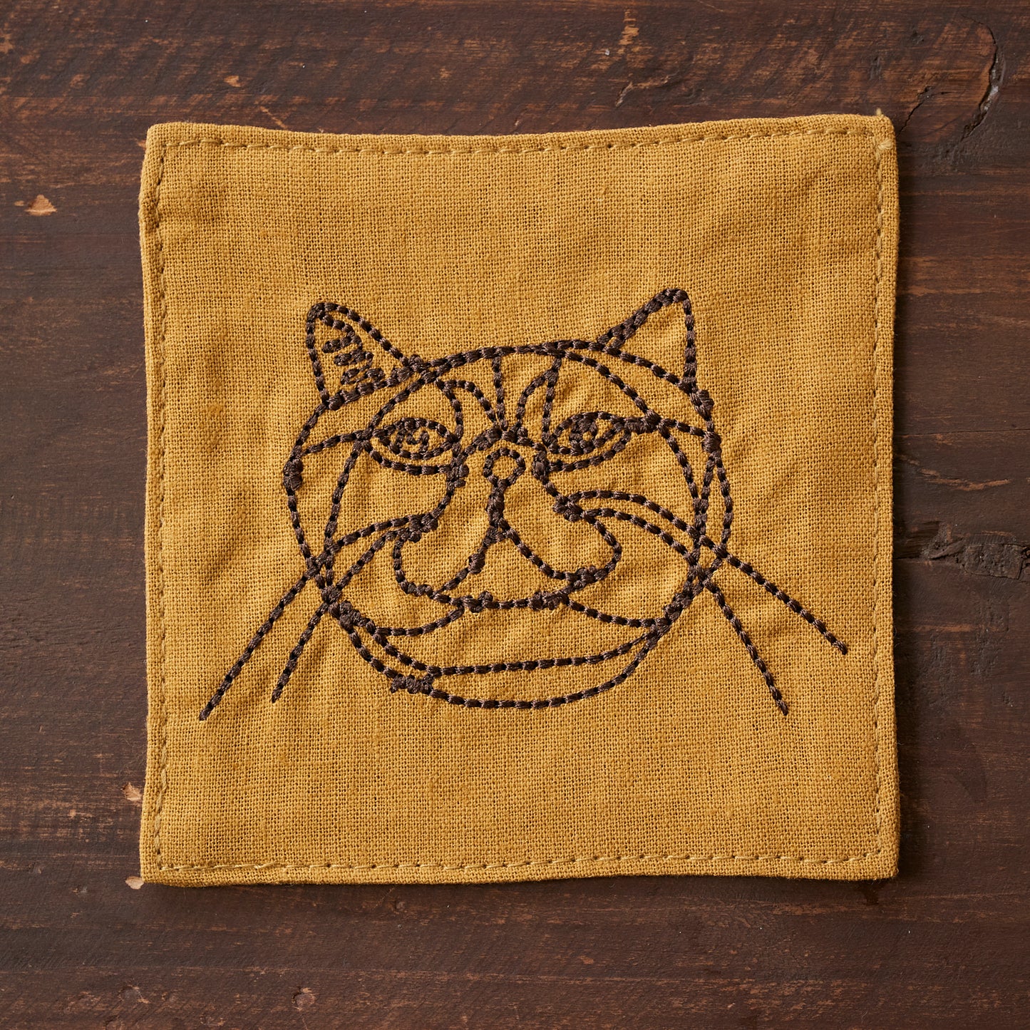 +HAyU fabric -kitchen fabrics- コットンリネン刺繍コースター