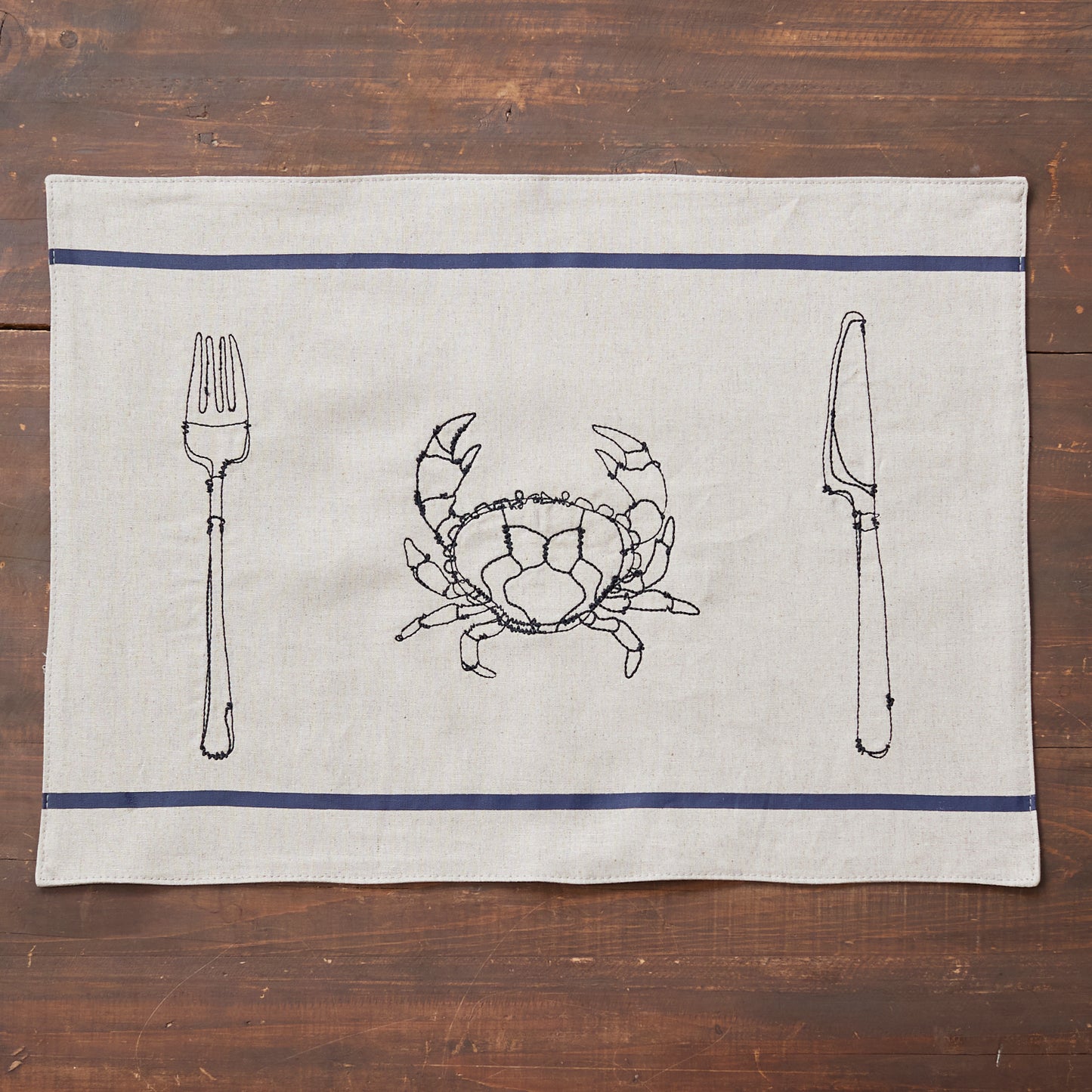 +HAyU fabric -kitchen fabrics- コットンリネン刺繍ランチョンマット