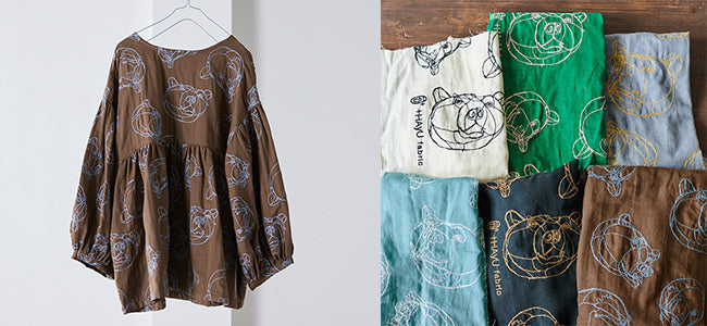 【無料レシピ】+HAyu fabricの生地で作る、ふんわりボリューム袖ブラウス