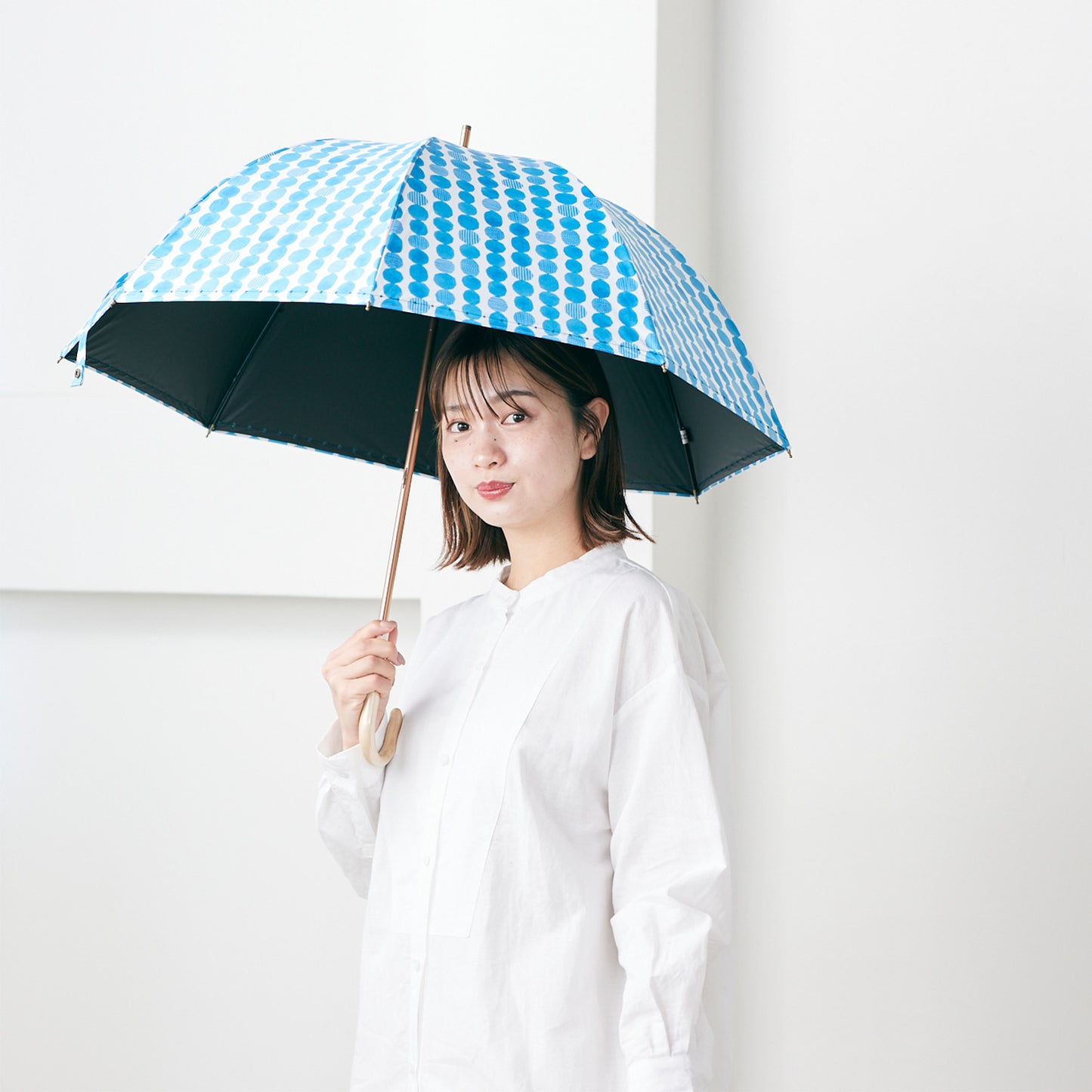 【晴雨兼用】coccaの日傘雨傘 dot 刺繍(ショート)