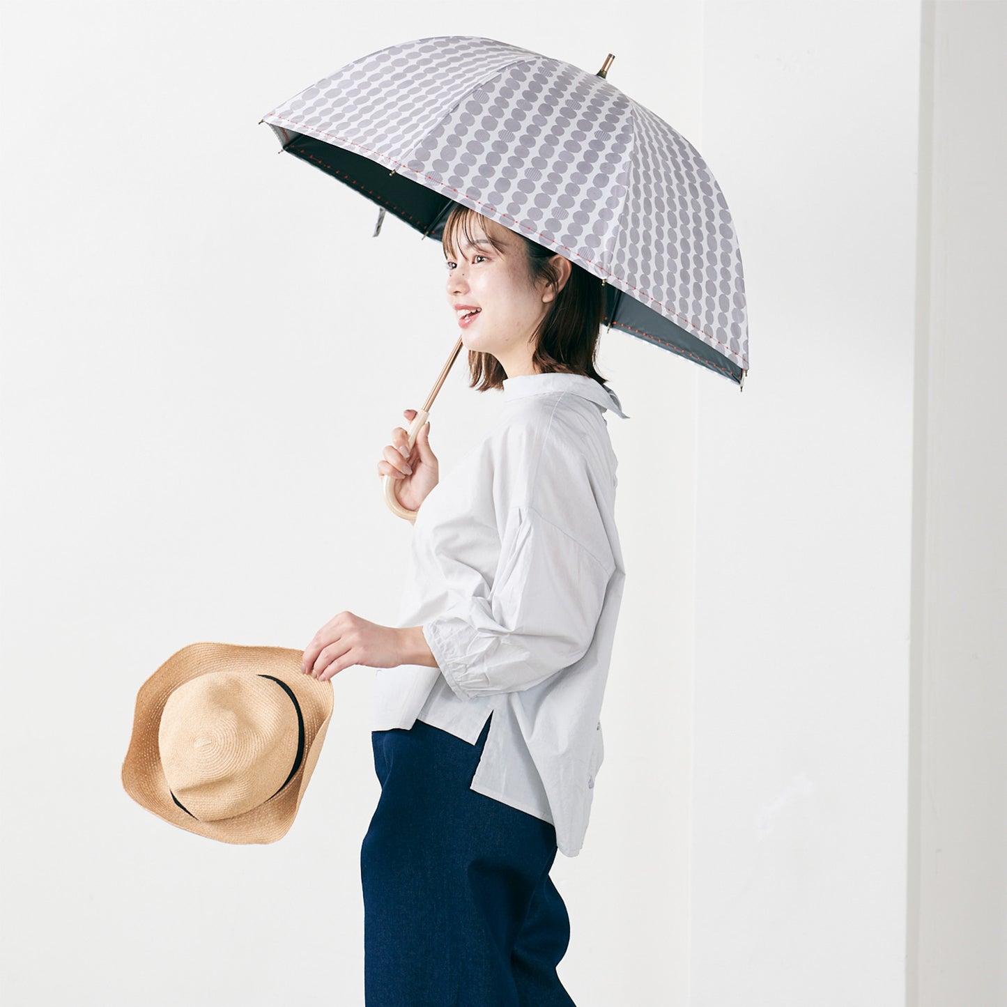 【晴雨兼用】coccaの日傘雨傘 dot 刺繍(ショート)
