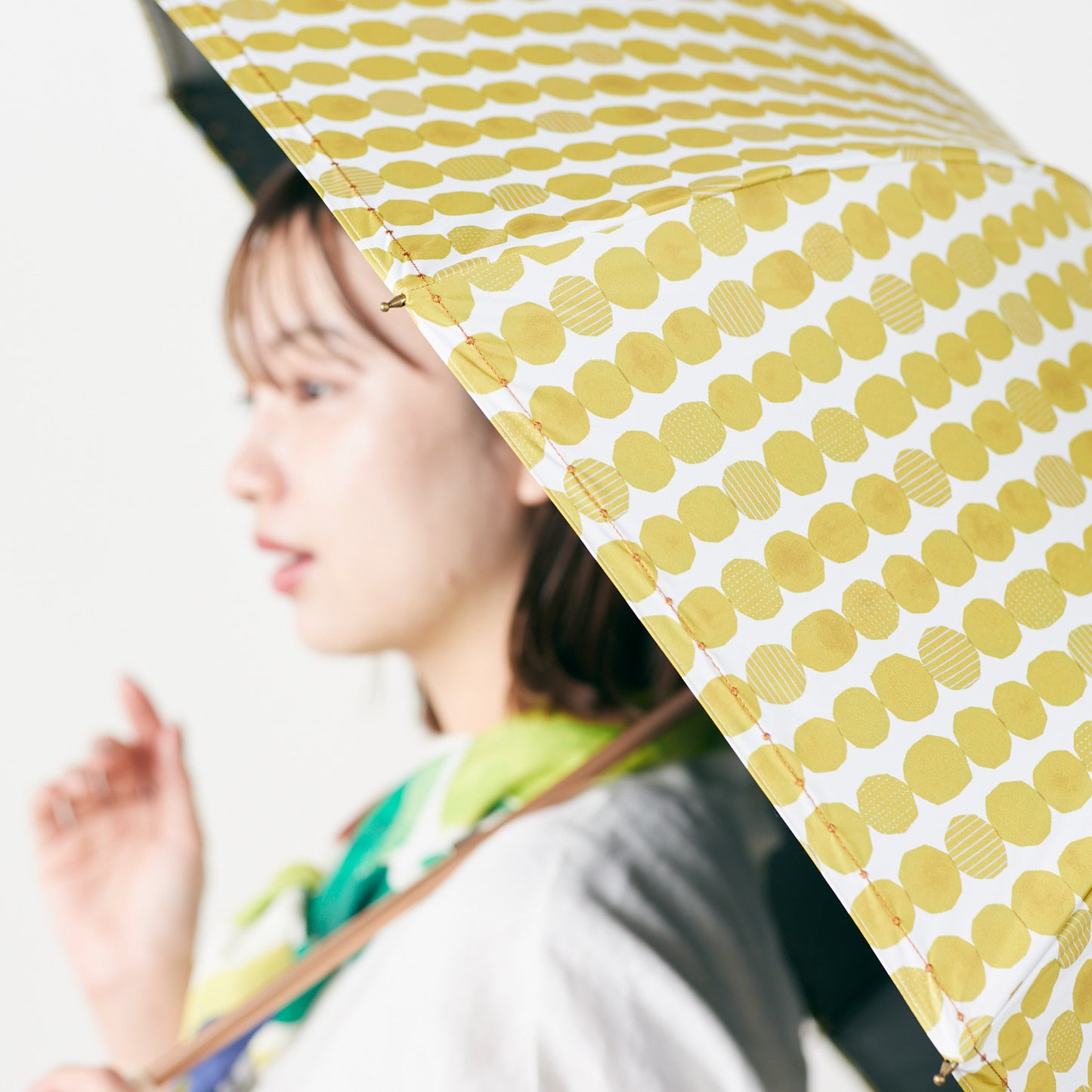 【晴雨兼用】coccaの日傘雨傘 dot 刺繍(ショート)