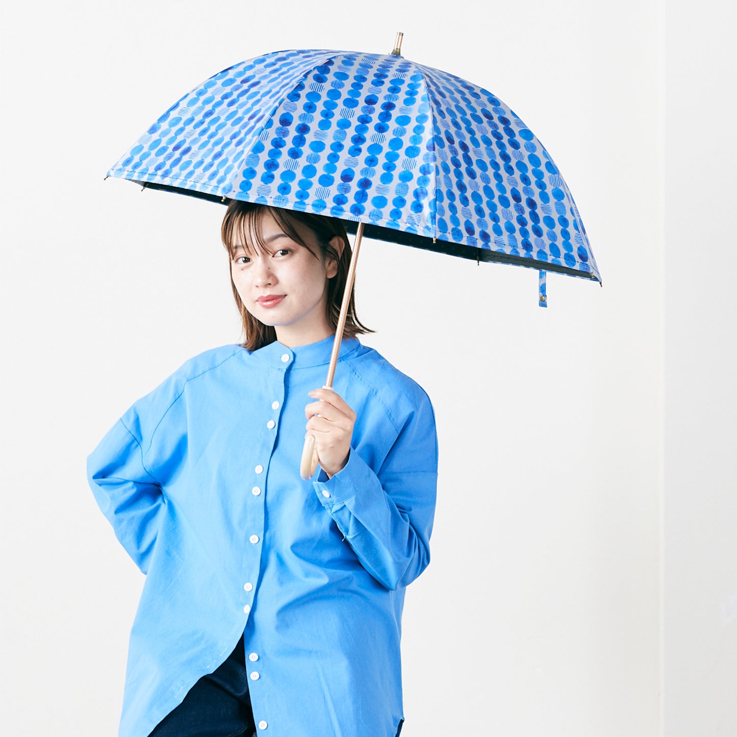 【晴雨兼用】coccaの日傘雨傘 dot 刺繍(ショート)