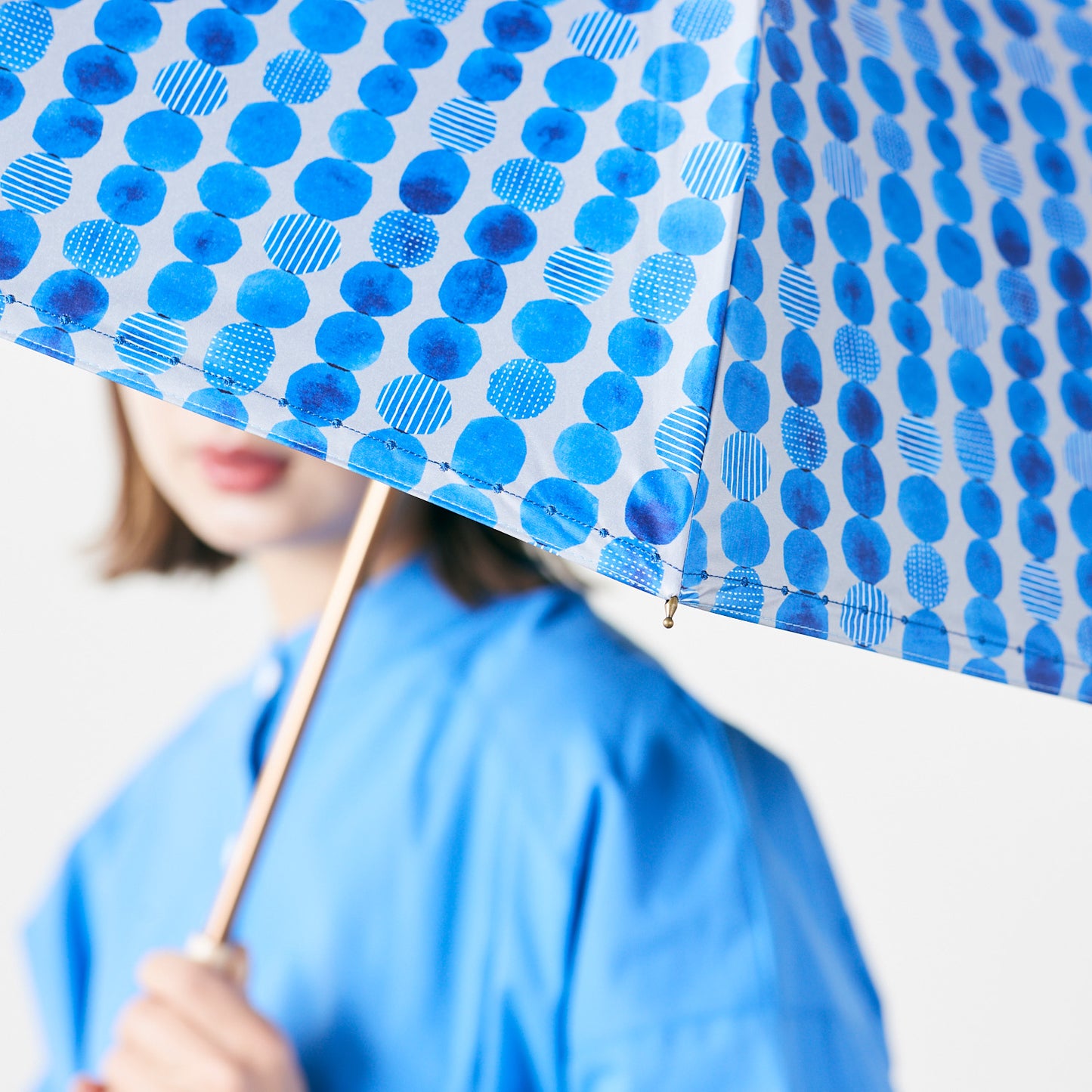 【晴雨兼用】coccaの日傘雨傘 dot 刺繍(ショート)
