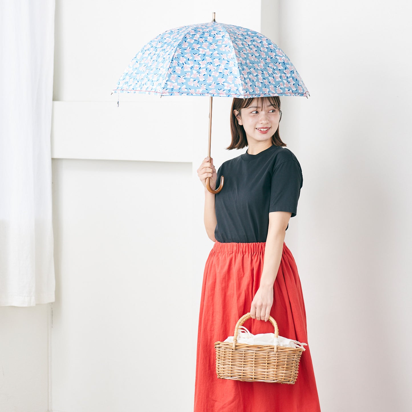 【晴雨兼用】coccaの日傘雨傘 elder flower 刺繍(ショート)
