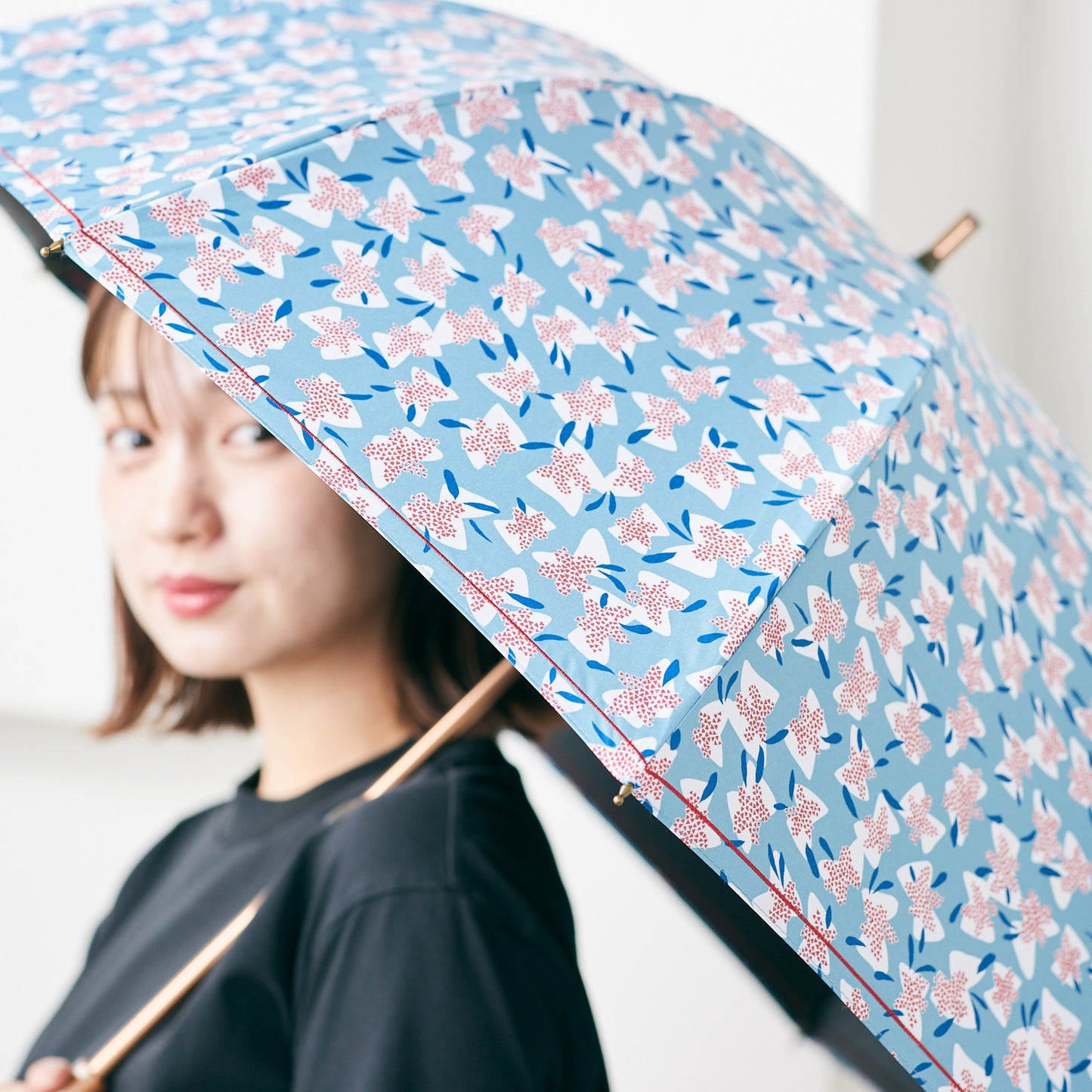 【晴雨兼用】coccaの日傘雨傘 elder flower 刺繍(ショート)