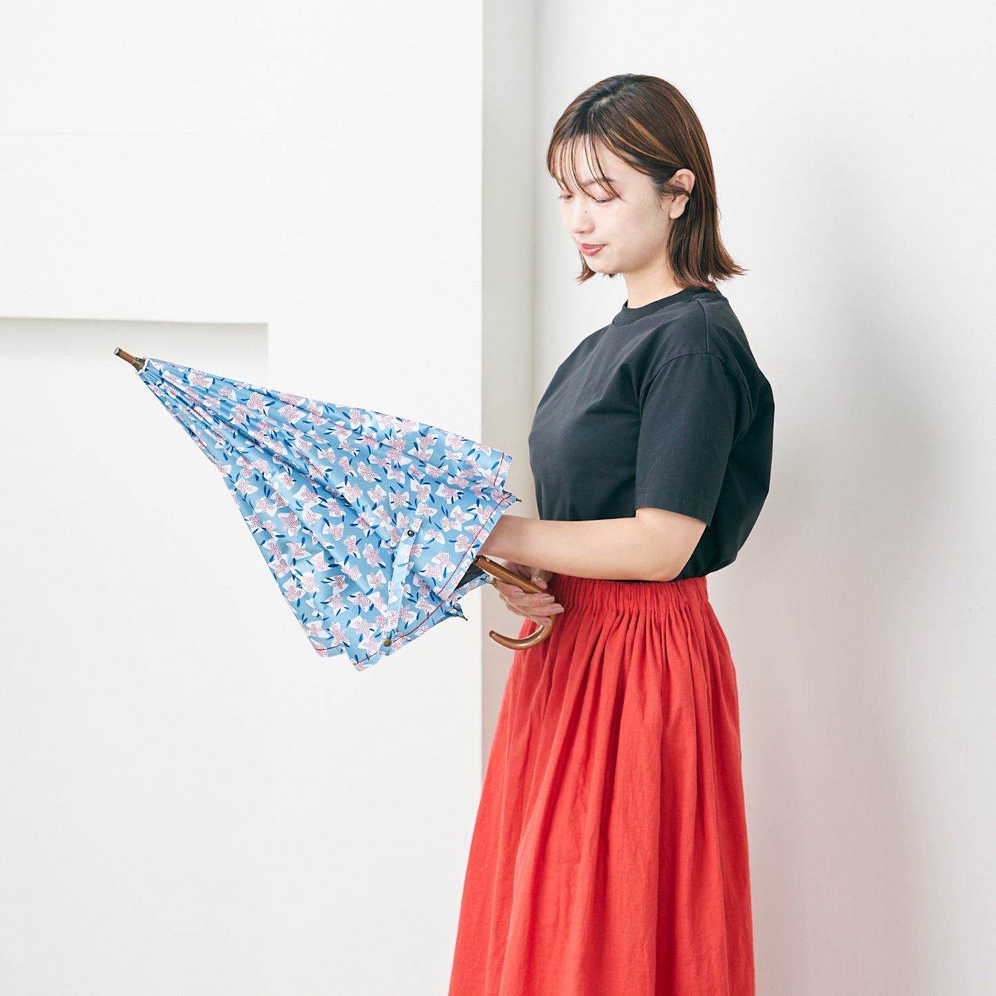 【晴雨兼用】coccaの日傘雨傘 elder flower 刺繍(ショート)