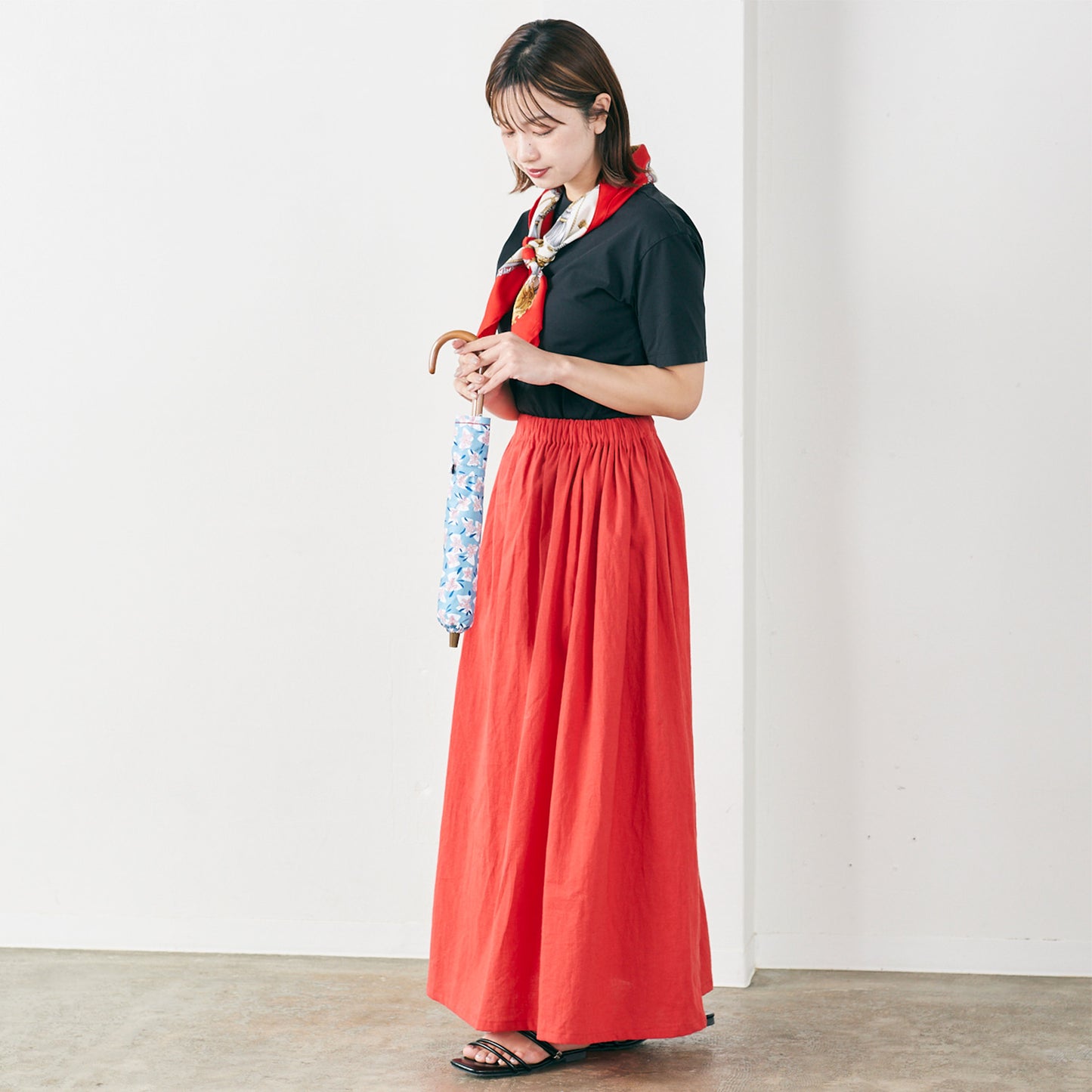 【晴雨兼用】coccaの日傘雨傘 elder flower  刺繍(折りたたみ)