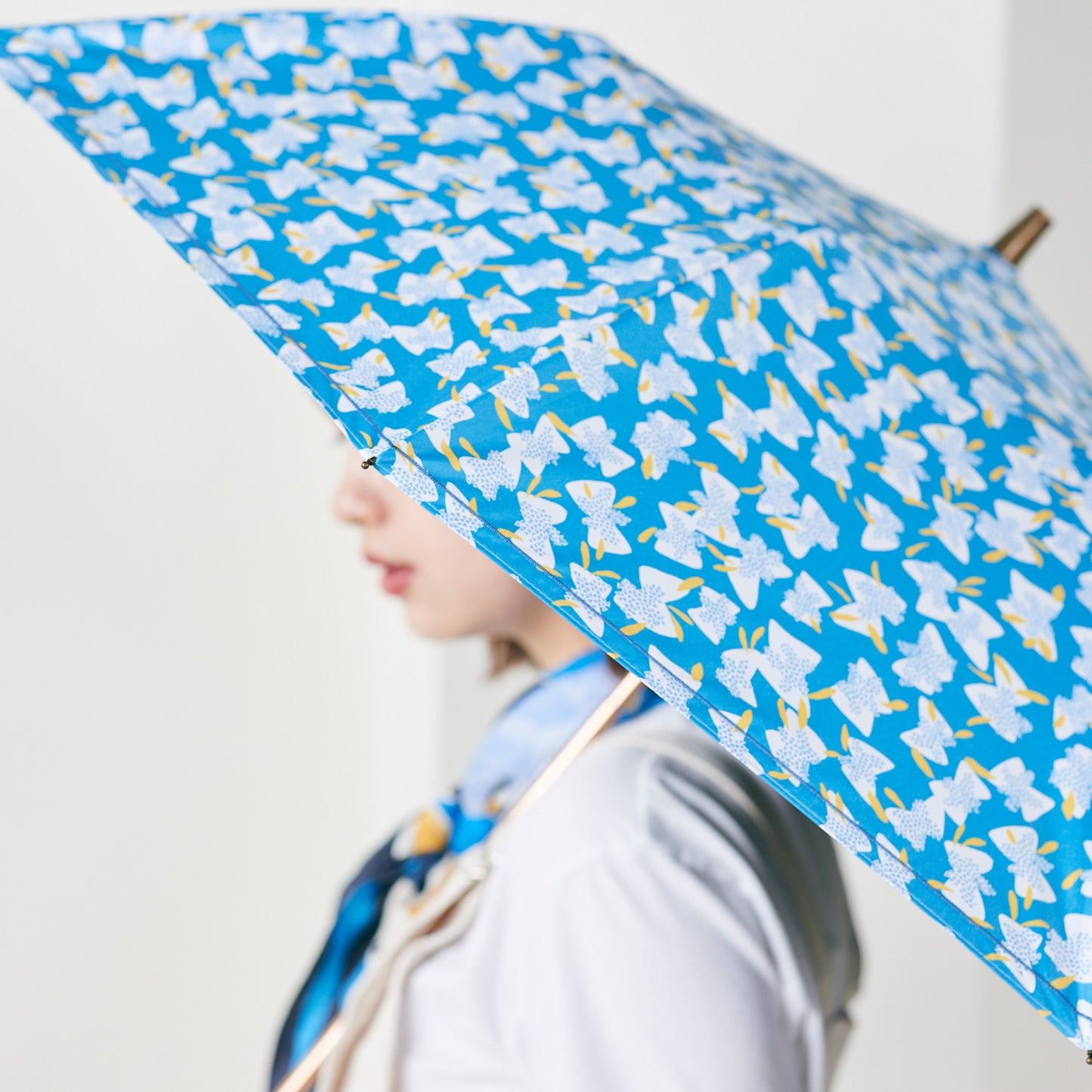 【晴雨兼用】coccaの日傘雨傘 elder flower  刺繍(折りたたみ)