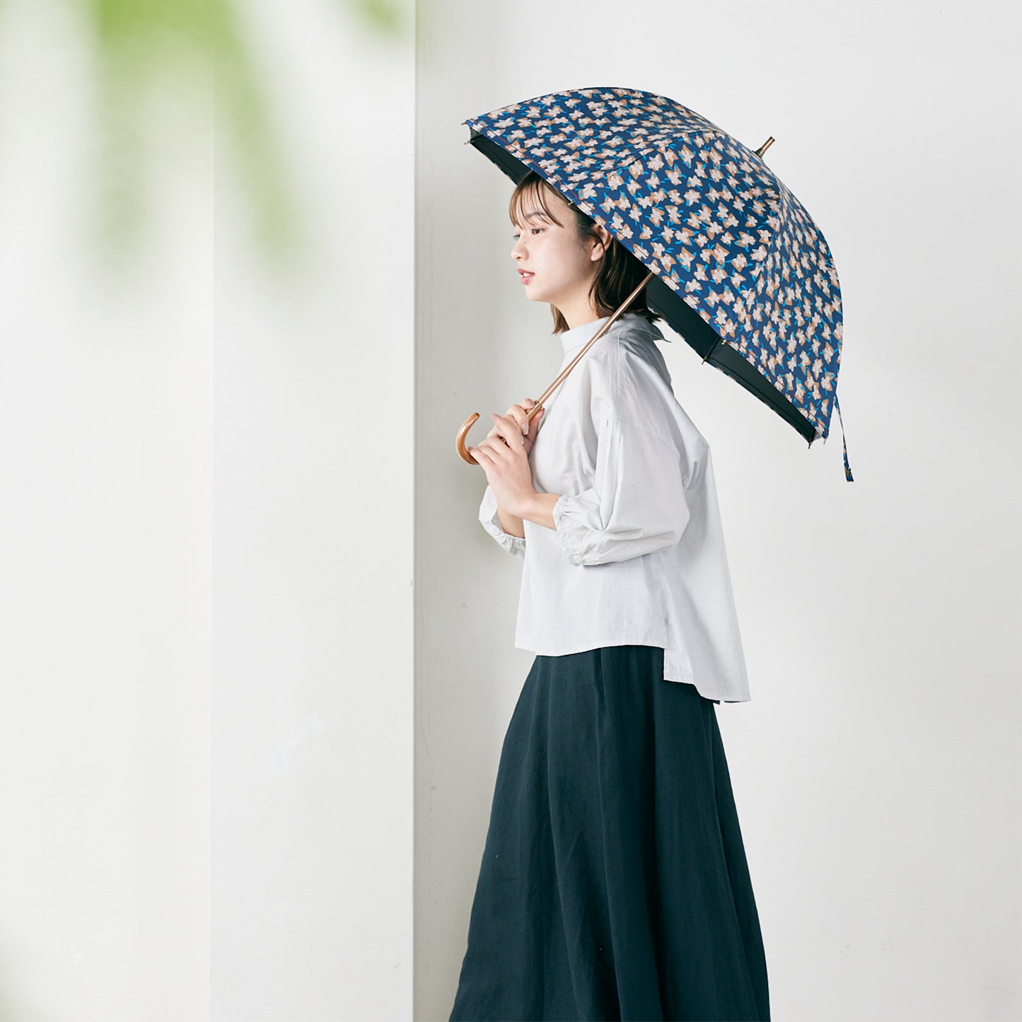 【晴雨兼用】coccaの日傘雨傘 elder flower 刺繍(ショート)