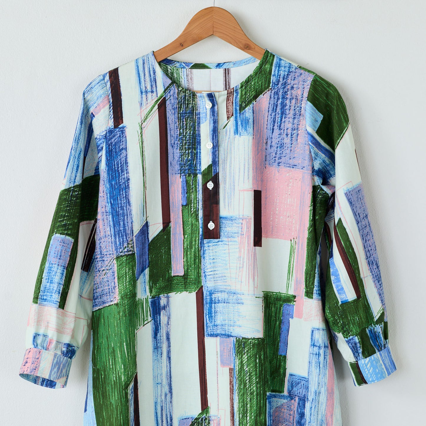 【coccaのお仕立て受注会】ヘンリーネックワンピース ※生地代別