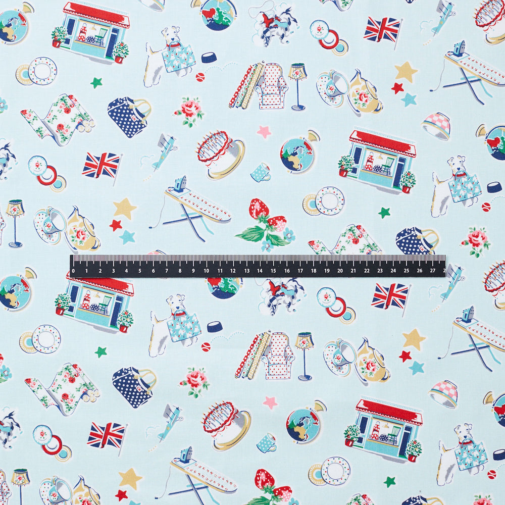 (無料サンプル)Cath Kidston / キャス キッドソン Cath Icons ～綿100％シーチング～ GRX-9100-1A-sample