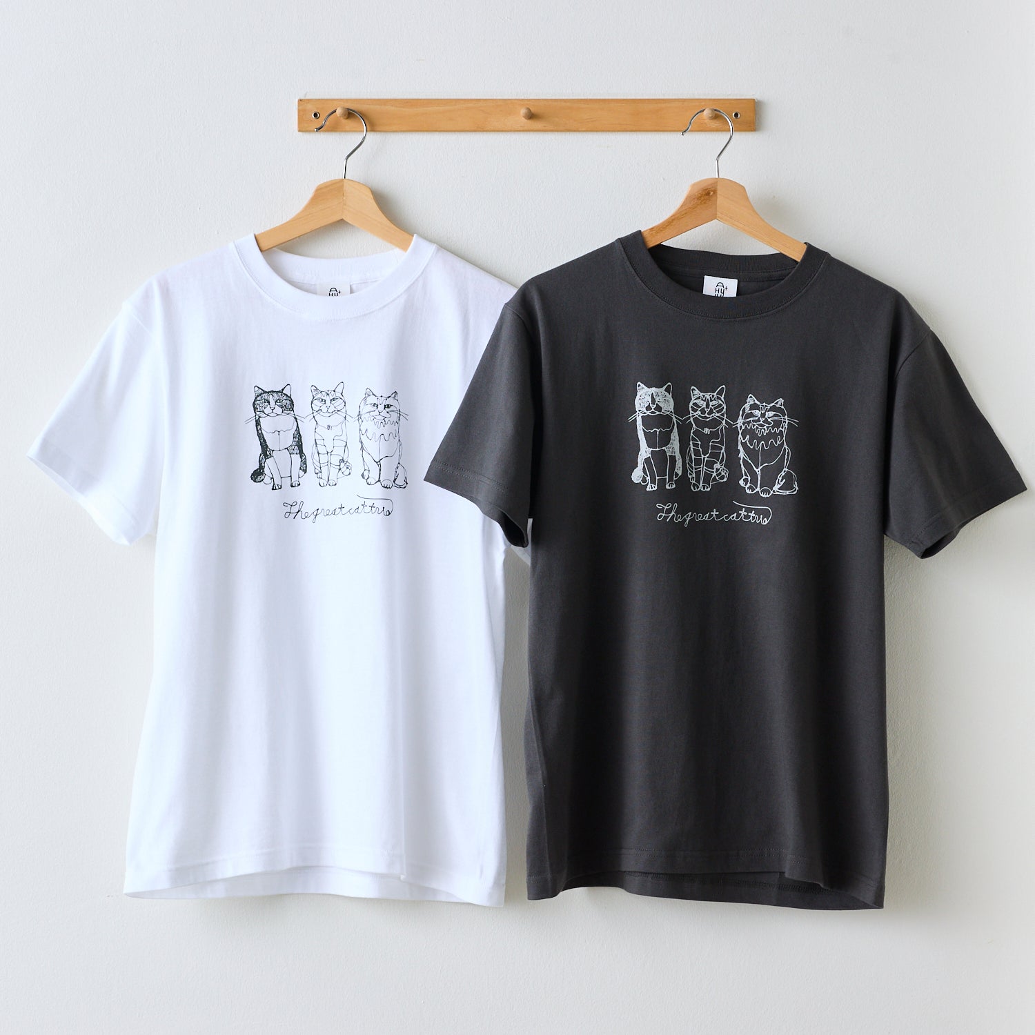 【＋HAyU】Tシャツ 綿100％ ～キャットトリオ～