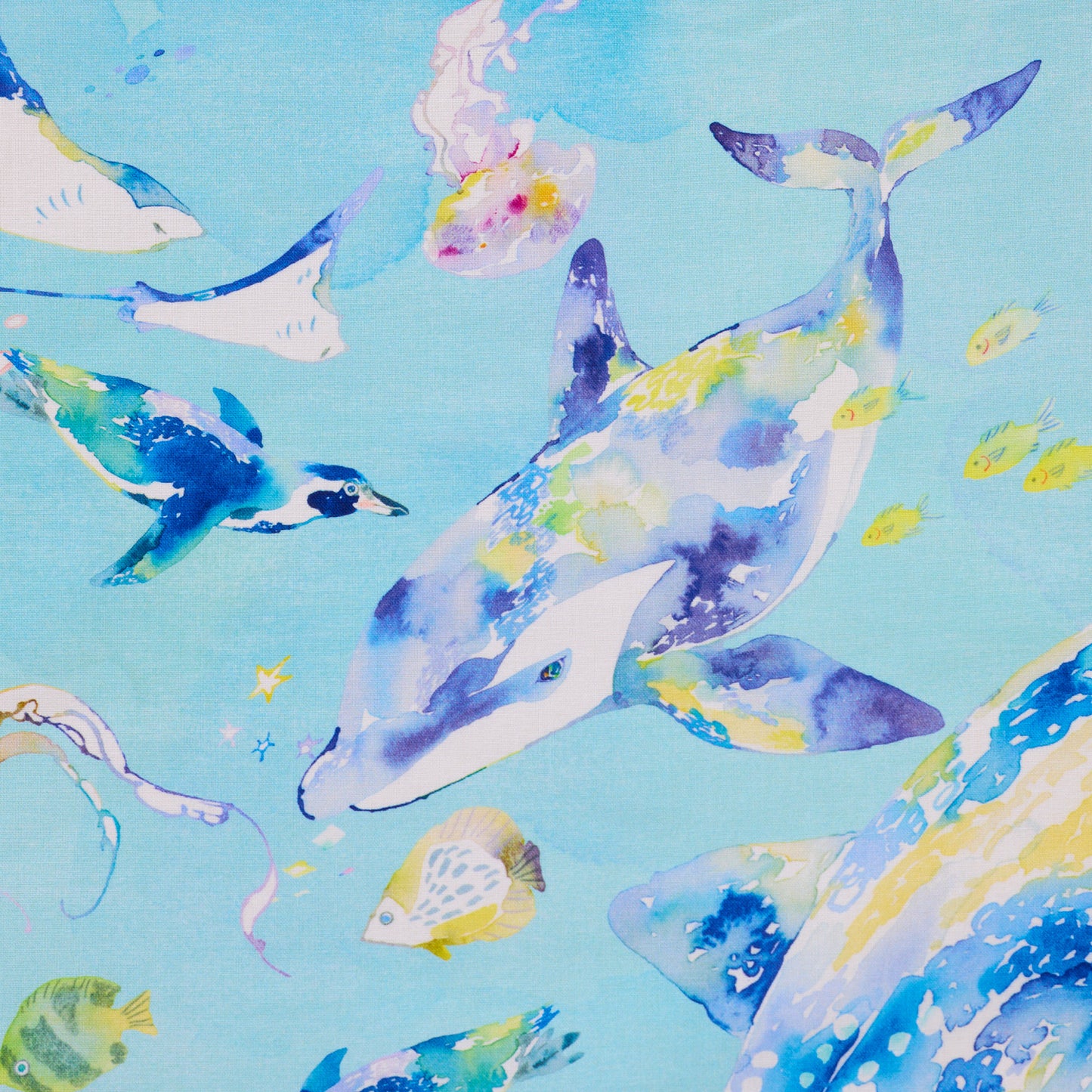 (無料サンプル)【直営店限定】Hiroe/瀧川裕恵 Aquarium Animals ～綿100%シーチング～ - cocca
