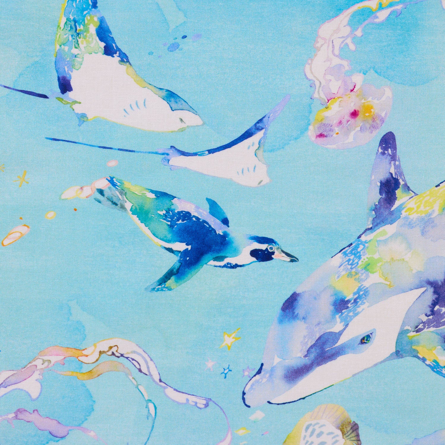 (無料サンプル)【直営店限定】Hiroe/瀧川裕恵 Aquarium Animals ～綿100%シーチング～ - cocca