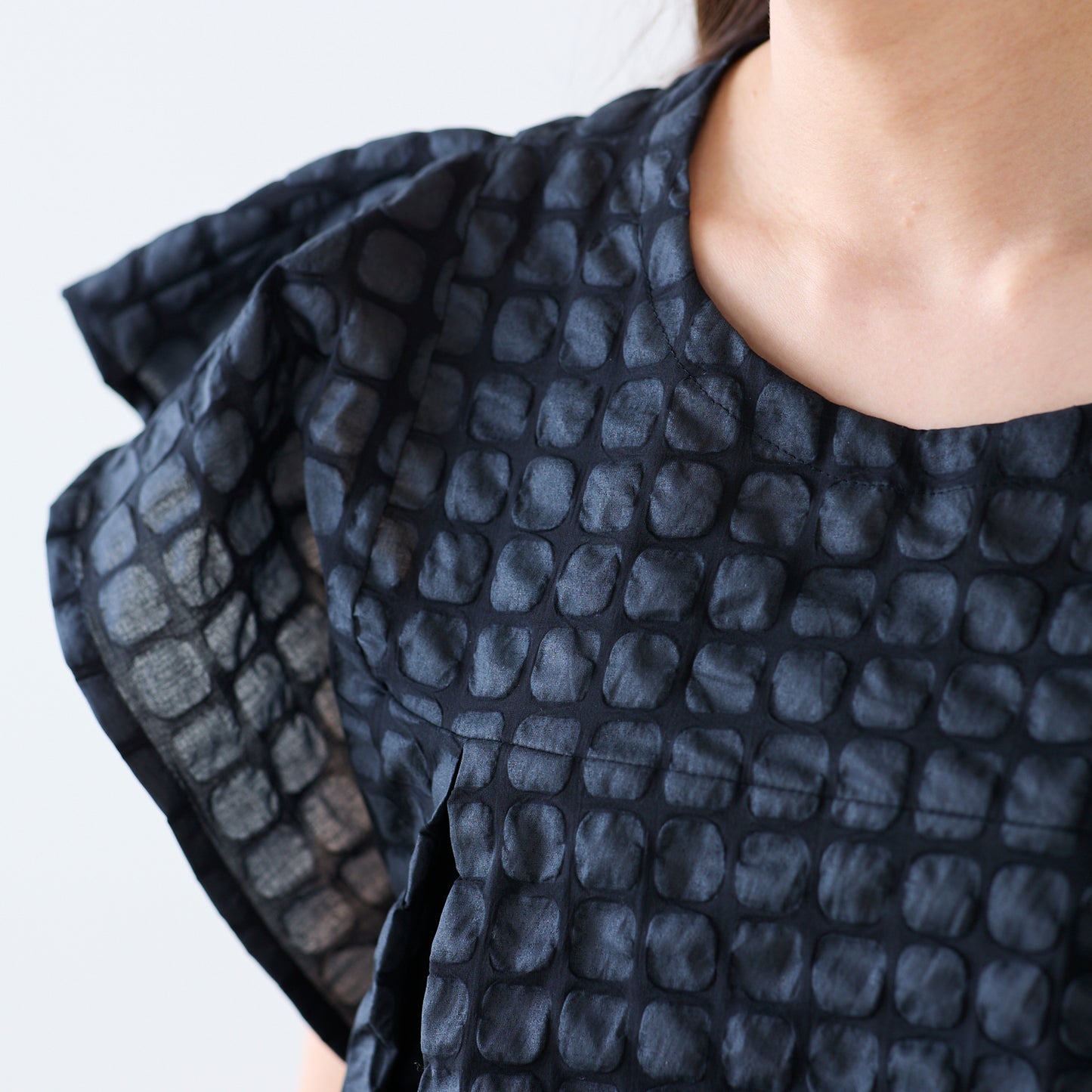 デザインワッフル無地 ～塩縮加工～ 綿100％