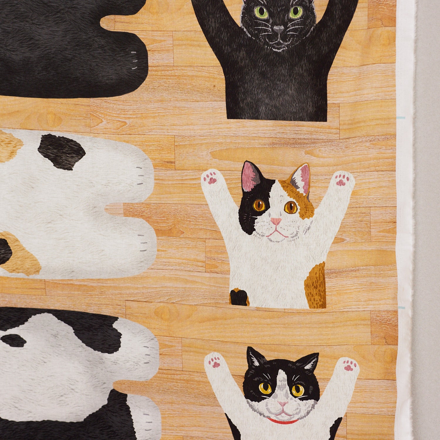 激レアヘリねこパネル生地 ハンドメイド