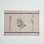 +HAyU fabric -kitchen fabrics- コットンリネン刺繍ランチョンマット TCJG-1044-1A