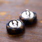 フラットくるみボタン 6個セット ～サッカーギンガム～ 10mm / 12mm - cocca