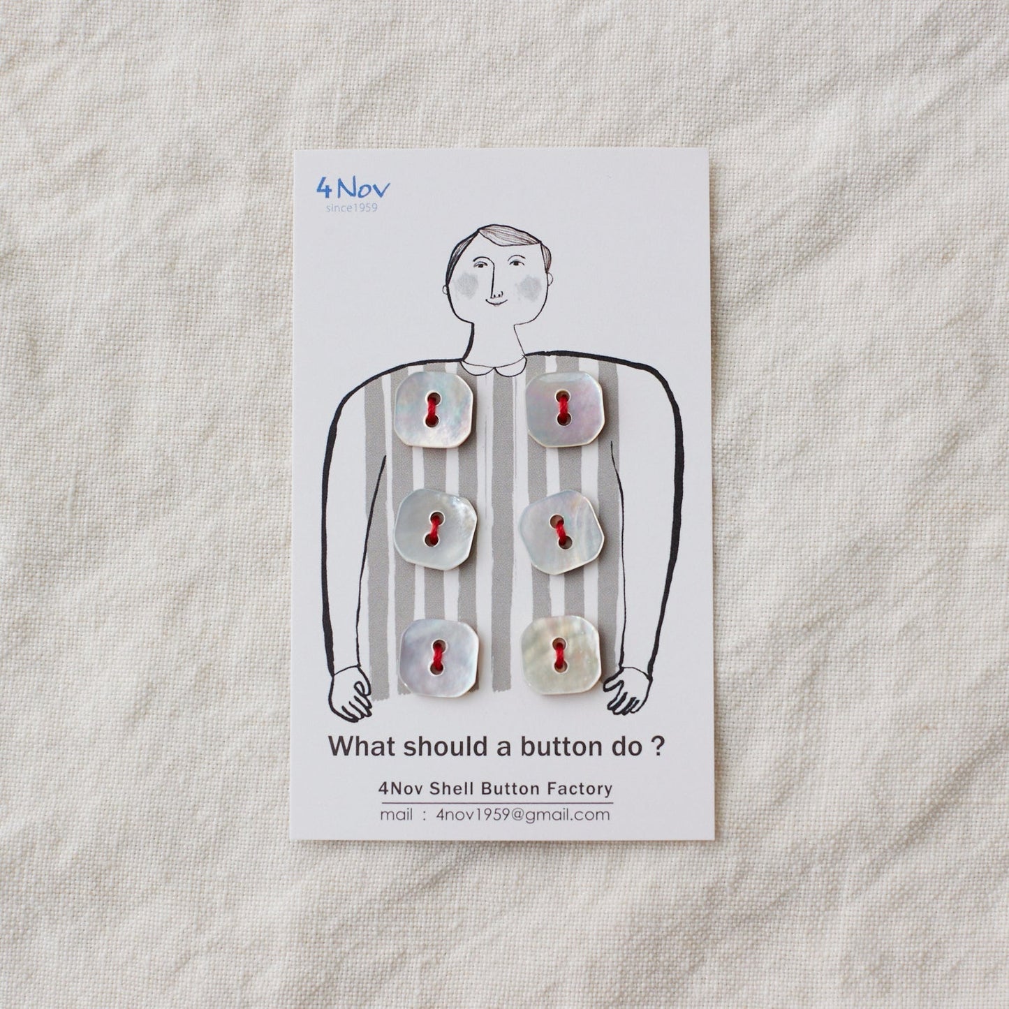 【4Nov】貝ボタン 四角 11.5mm(アコヤ貝)