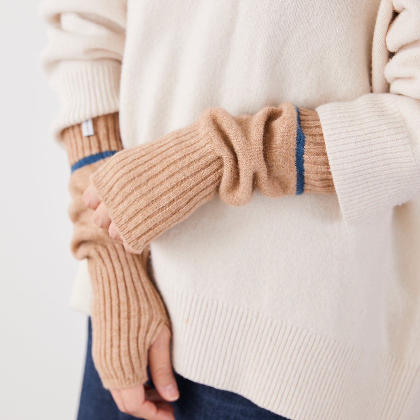 TRICOTÉ -LINE RIB ARM WARMERS- ラインリブアームウォーマー