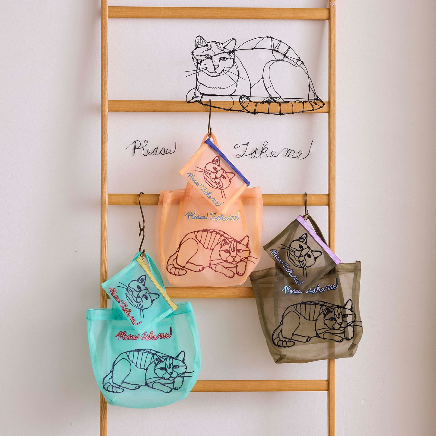 【＋HAyU】刺繍メッシュポーチ - cocca