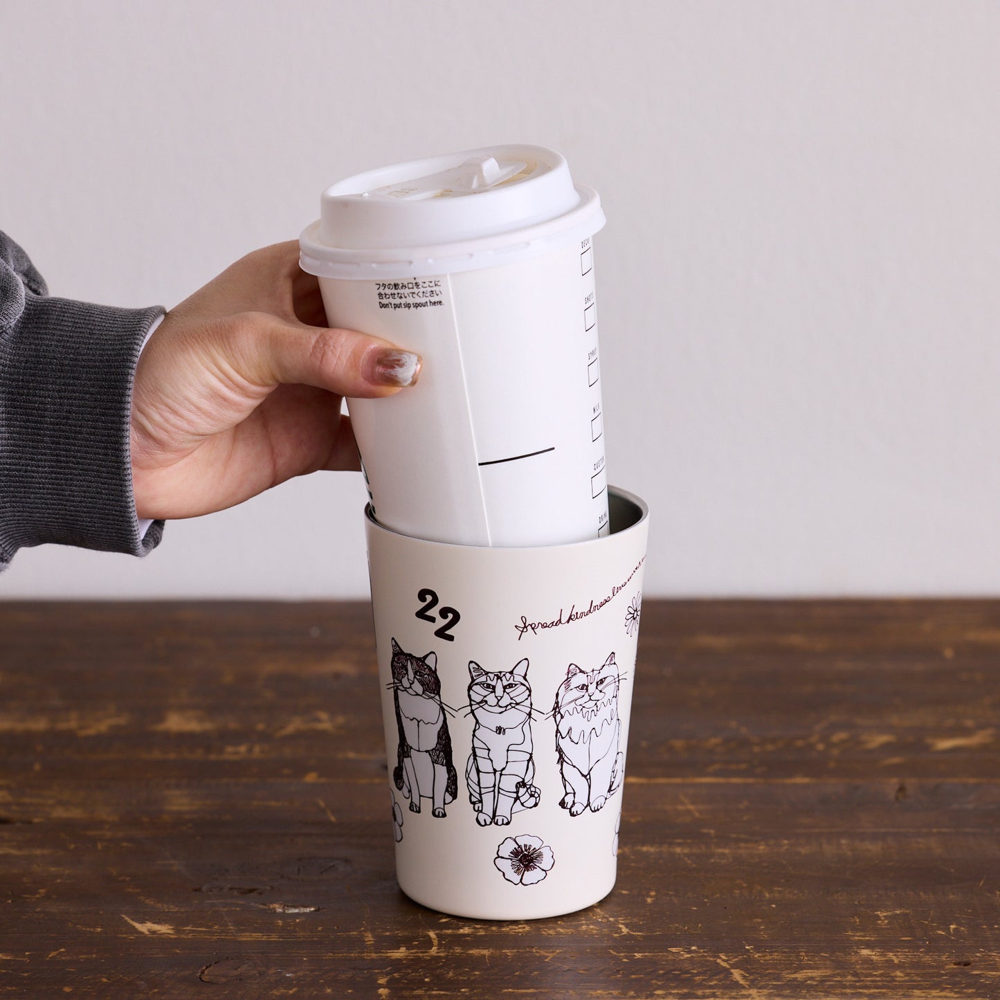 【＋HAyU】2WAYタンブラー 450ml ～キャットトリオ～ - cocca