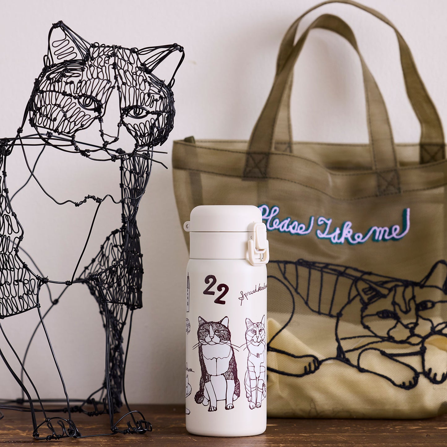 【＋HAyU】ワンプッシュボトル 350ml ～キャットトリオ～ - cocca
