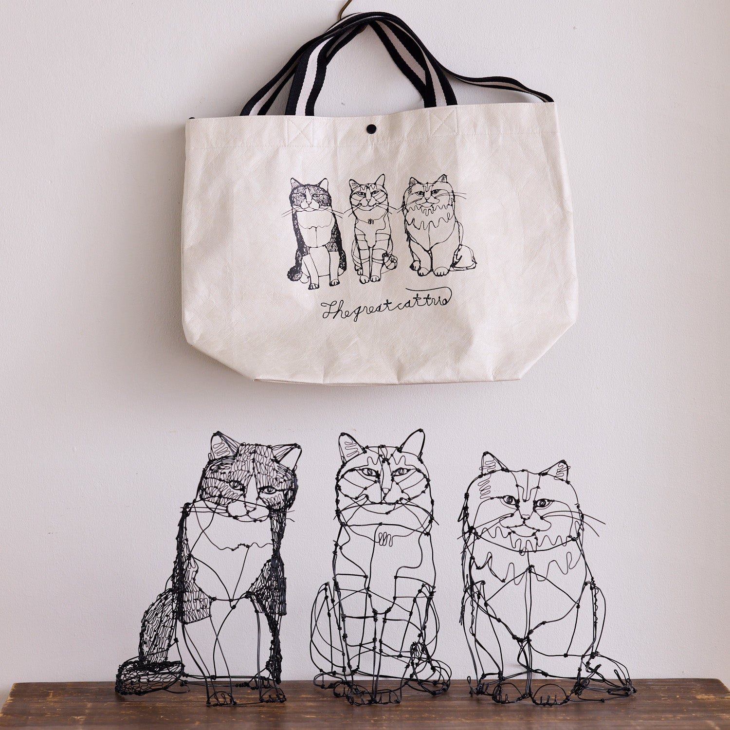 【＋HAyU】タイベックバッグ ～キャットトリオ～