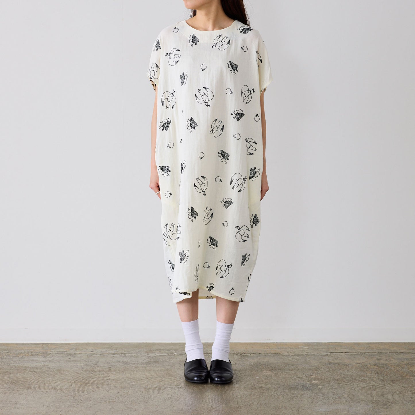 【予約販売】＋HAyU fabric  ～doves～ ダブルガーゼ刺繍